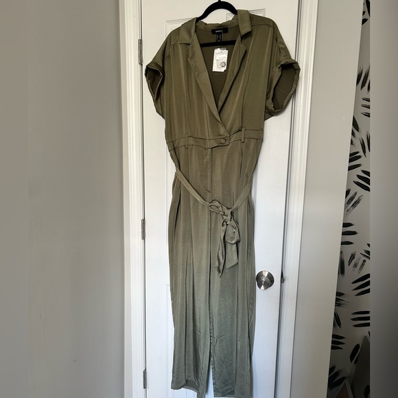 Plus Size Satin Surplice Jumpsuit - Picture 9 of 9